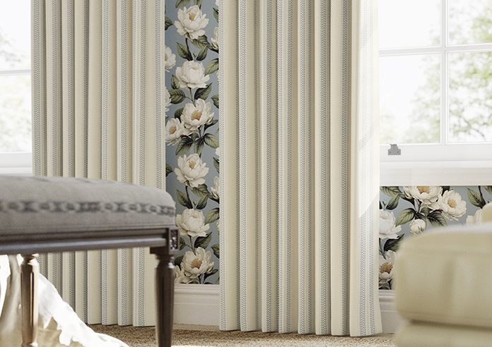 Trellis Prints, Noble Stripe Raffs Blue - Made to Measure Curtains - Image 5